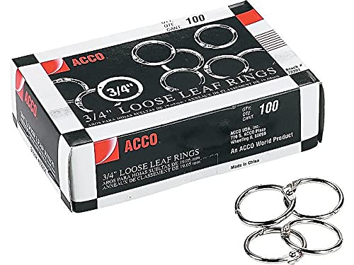 ACCO Brands خواتم مجلدات ورق مفكوك، 3/4"، فضي، 100 حلقة/علبة (72201) - Image 3