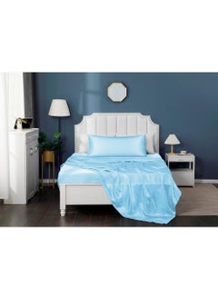 VITION Satin Silk Pillow Case Cover for Hair and Skin, Soft Breathable Smooth Both Sided Silk Pillow Cover Pair (Standard - 50 x 65cm - 2pcs - Sky Blue)  - Image 4
