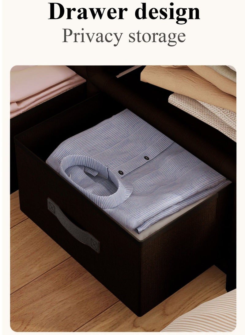 WALALLA Simple Style Portable Wardrobe Closet Clothes Storage Organizer Rack with Non-Woven Fabric Drawer And Dustproof Cloth for Home Bedroom - Image 5