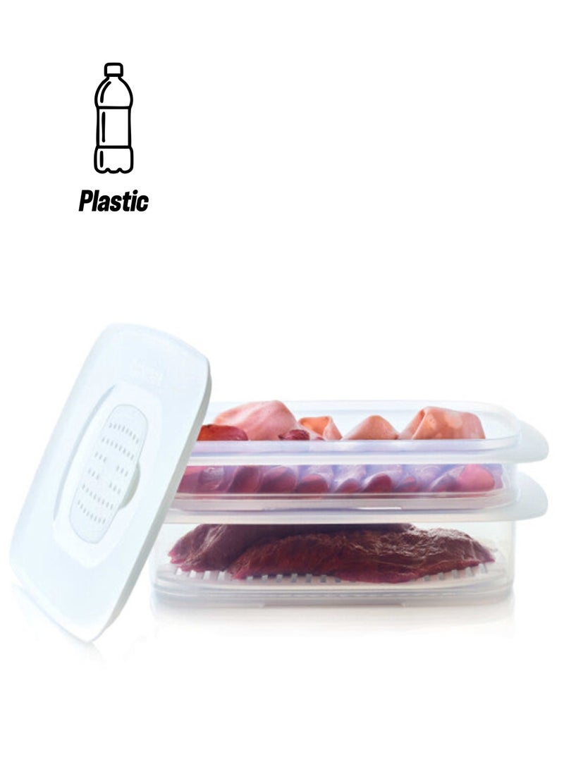 توبروير علب تخزين الفريزر  2 علب المتصل بغطاء واحد من تابروير