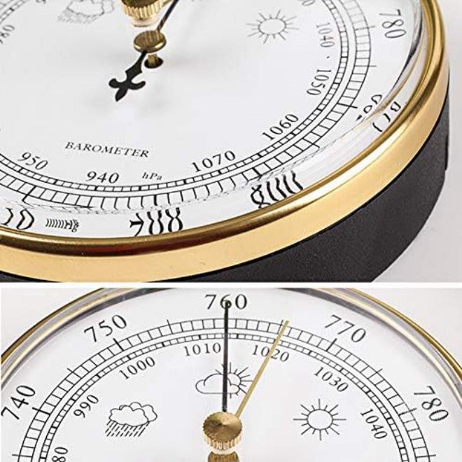 10cm Wall Hanging Barometer, Home Air Pressure Tools with Hanging Loop, Round 1070hPa Air Weather Station, for Hotels, Warehouses, Laboratories, Factories, Museums, Offices - Image 2