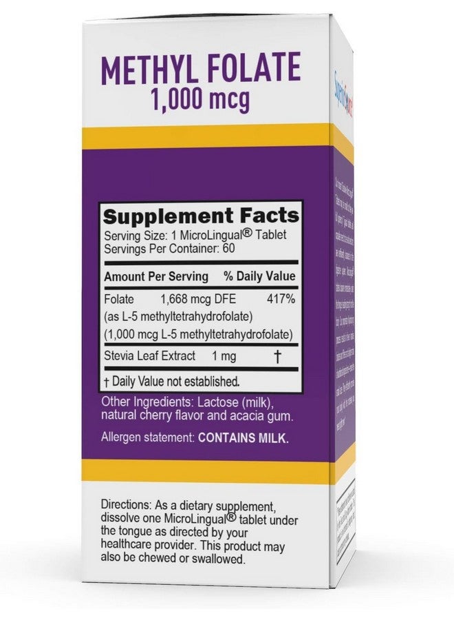 Superior Source Methyl Folate 1,000 mcg - Folate Supplement for Women & Men - Methylated Folate Supplement Supports Healthy Nervous System & Red Blood Cells - 60 Sublingual Dissolving Tablets - Image 4