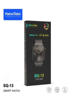 Haino Teko Haino Teko SQ-13 Series 10 Jet Black Smart Watch With Large Screen AMOLED Display AI Voice Assistance 3 Pair Straps and Charging Cable Black  - Image 3