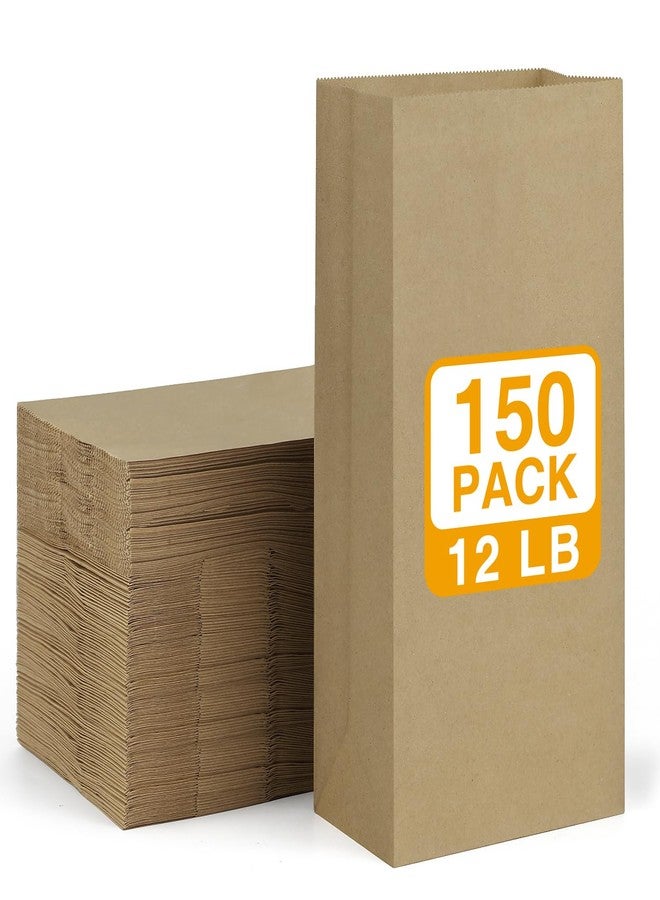 BagDream 150 Count 12 lb Paper Lunch Bags Brown 7x4.5x13.75 Inch Kraft Brown Paper Bags Bulk for Lunch, Craft, Packing, Takeout, Sandwich, Snacks, Bakery, Retail Grocery Paper Sacks - Image 1