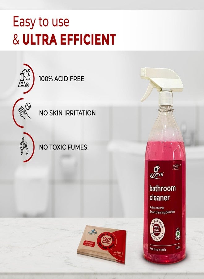 Ecosys 4L Bathroom Cleaner Capsules |Eco-Friendly for Washroom Taps, Showers & Floors |Non-Toxic Refill Packs| Pet and Baby Safe| Effective Washroom Cleaner-Pack of 4 |1 Soluble Capsule for 1L - Image 4