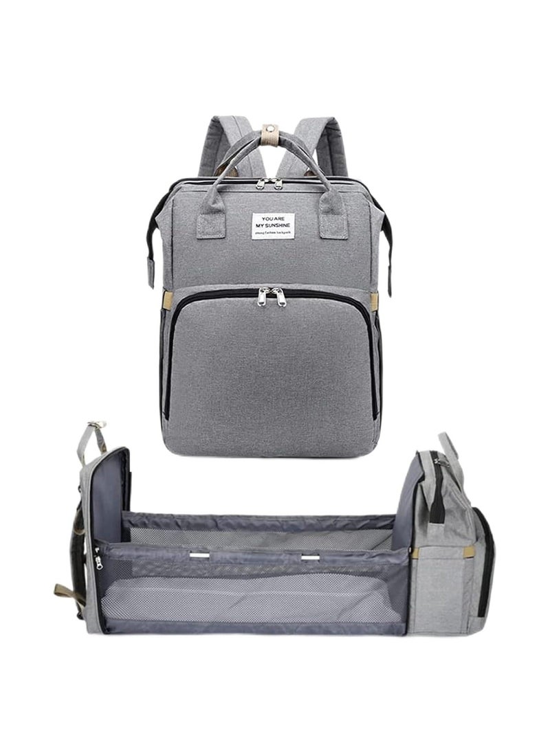NIBEMINENT - Diaper Bag Backpack, Multifunction Travel Baby Changing Bag, Waterproof Back Pack for Moms Dads, Newborn Essential Gifts, Versatile Station(Grey)(1 Pack) - Image 1
