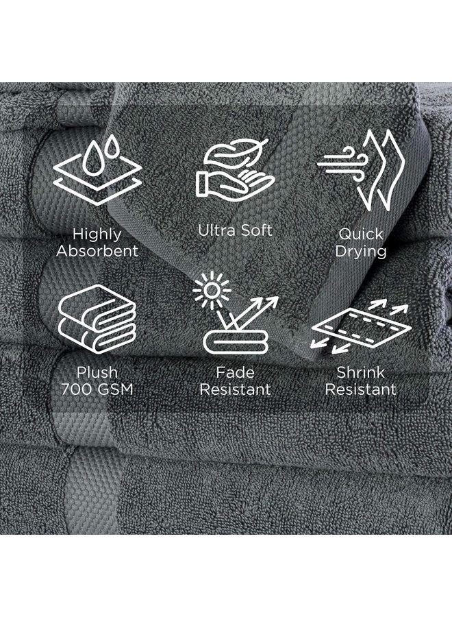 Villa Celestia Premium Wash Cloth 100% Cotton Grey Wash Clothes for Body and Face- Soft & Luxury Cloths for Washing Face, Face Towels for Bathroom 650 GSM, Wash Cloths Pack of 12 (12"X12") - Image 5