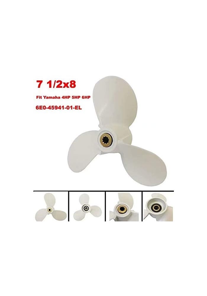 COPKINGO Boat Propeller for Yamaha Outboard Engines 4HP 5HP 6HP - 7 1/2" Diameter x 8" Pitch - Image 2