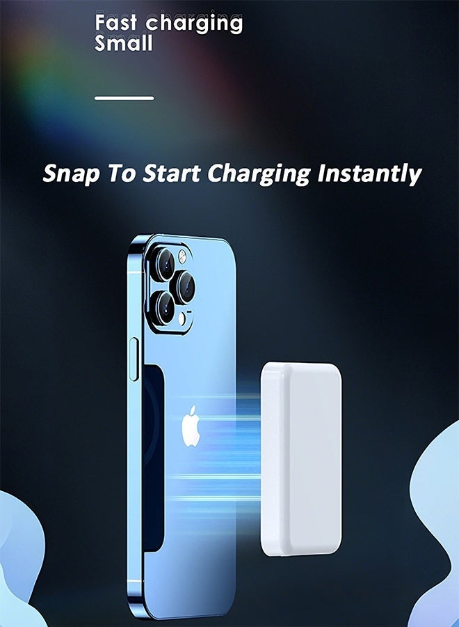 Magnetic Wireless Power Bank, 10,000 Mah – 20 W Fast Charge, Usb‑C In/Out, Compact Pocket Design, Strong Magnetic Grip & Fireproof Build, For iPhone 17/16/15/14 Series Only, White - view 3