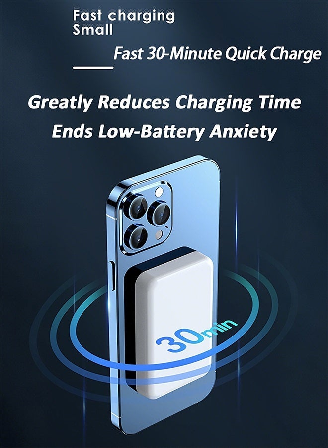 Magnetic Wireless Power Bank, 10,000 Mah – 20 W Fast Charge, Usb‑C In/Out, Compact Pocket Design, Strong Magnetic Grip & Fireproof Build, For iPhone 17/16/15/14 Series Only, White - view 4
