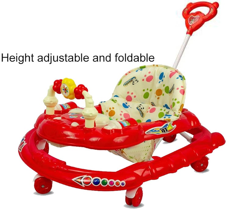 DELEE ODELEE Musical Activity Baby Walker 111 with Music & Parent Handel Rod & Adjustable Height for Kids (Red) - Image 3