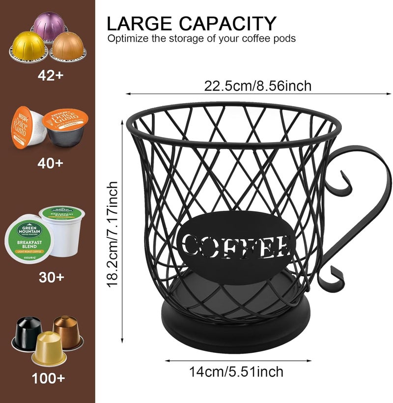 MFBJXC Coffee Pod Storage Basket - 35 K Cup Organizer, Black - Image 4