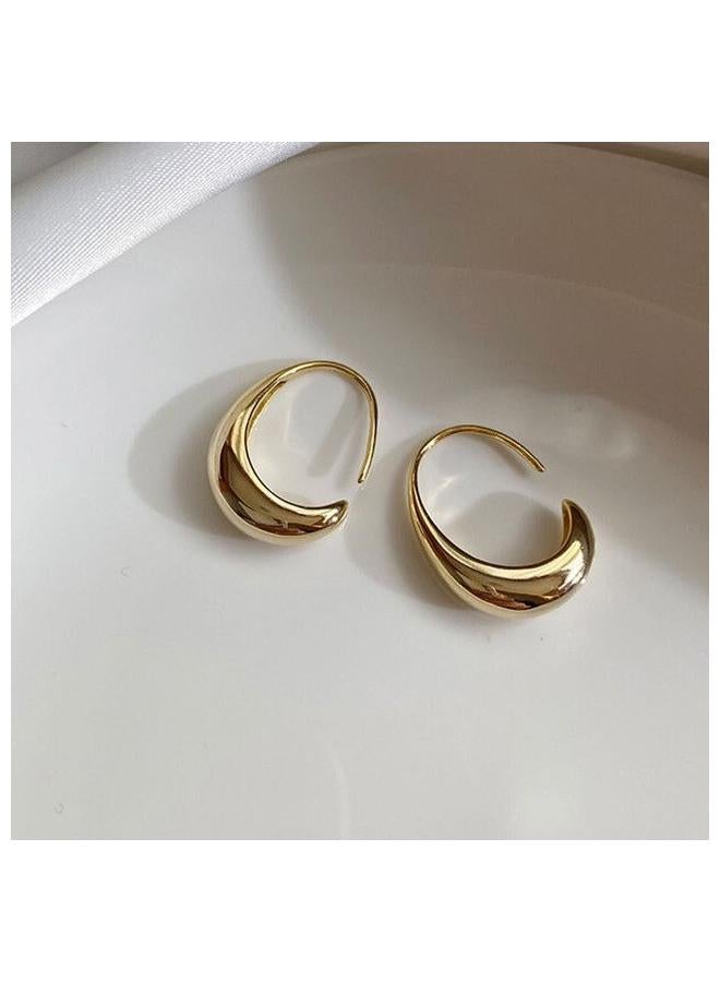2pcs Women Earrings, Shape Earrings for Women French Trendy Gold Plated Earring Jewelry Mother On Birthday/Valentine's - Image 3