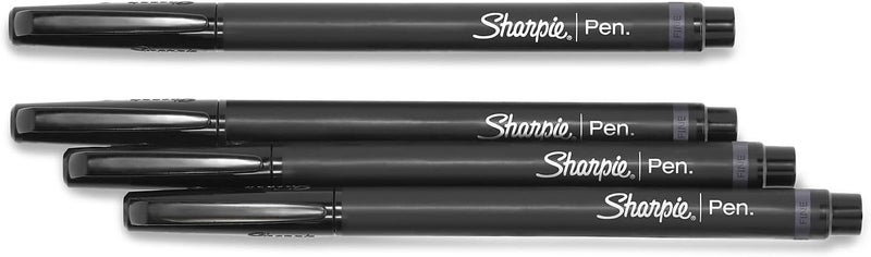 Sharpie أقلام تلوين بطرف شعري رفيع (0.4 مم) أقلام تلوين للتدوين أقلام رسم فنية سوداء 4 قطع - Image 5