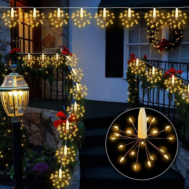 Desidiya 12 Starburst LED Lights 10 Ft USBPowered Sparkle String for Diwali Christmas Weddings Home Outdoor Decor Warm White