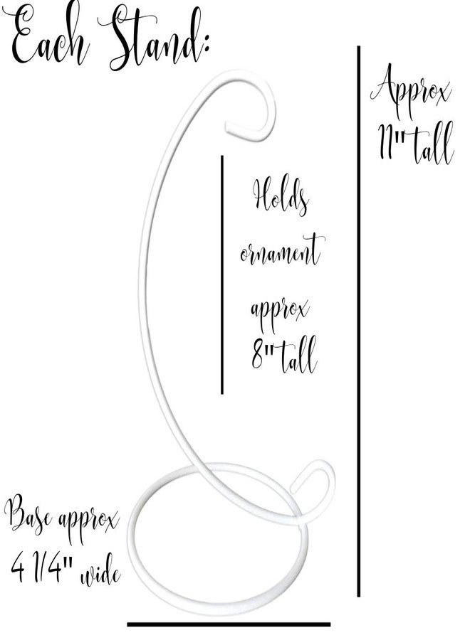 BANBERRY DESIGNS Ornament Display Stands - White Metal - 11" High - Christmas Ornament - Terrarium Holder - Glass Globe - Set of 4 - Image 3