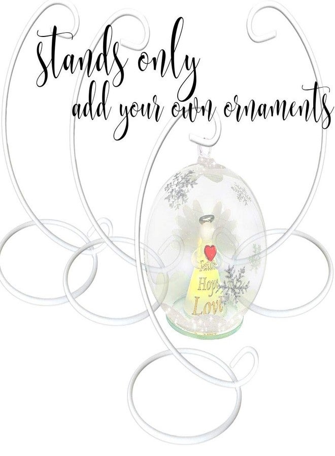 BANBERRY DESIGNS Ornament Display Stands - White Metal - 11" High - Christmas Ornament - Terrarium Holder - Glass Globe - Set of 4 - Image 2