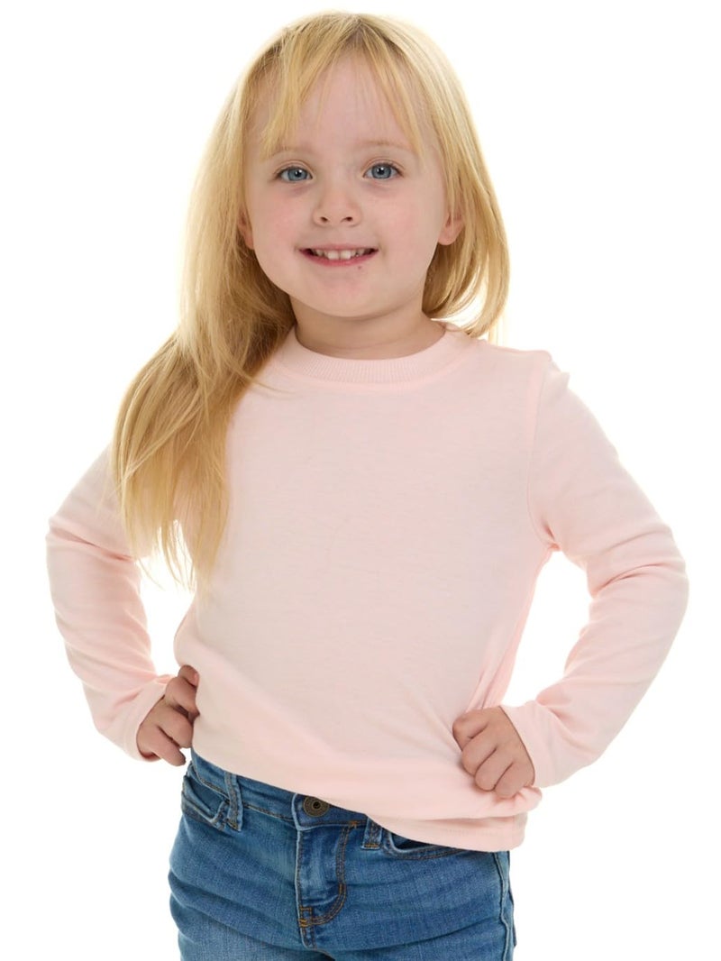Cudlie 5-Pack Infant/Toddler Girl Long Sleeve Shirt - Basic Baby Tees, Blouses, Tops - Solid Print & Ruffled Tshirts - Image 3