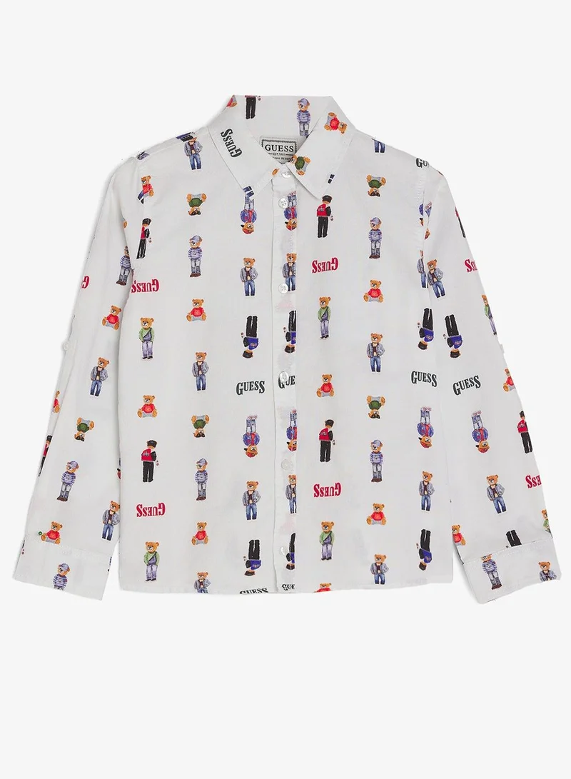 GUESS Infant Printed Long Sleeve Regular Fit Shirt
