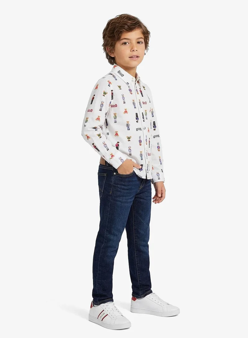 GUESS Infant Printed Long Sleeve Regular Fit Shirt