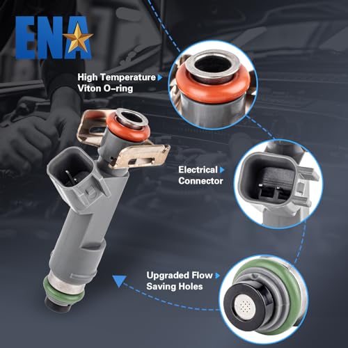 ENA 12 Holes Fuel Injectors Compatible with Chevrolet Chevy HHR Malibu Pontiac G6 2009 2010 2011 2012 L4 24L Replacement for FJ1064 12613163 12613412 4G2251 67671 8002100N M1409 Set of 4 - Image 3