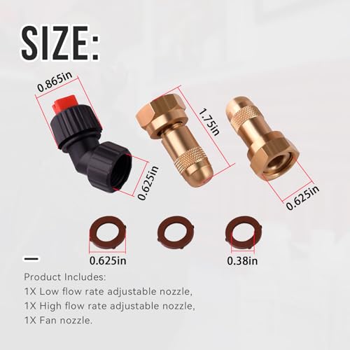 SeDeplacer 49162728 Replacement Sprayer Nozzles Tool Compatible with 4Gallon Backpack Switch Sprayer 282020PS282021PS Includes 2 Adjustable Nozzles1 Fan nozzle - Image 3