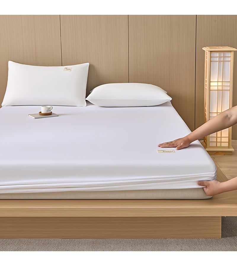 100 Percent Cotton Fitted Sheet Purple 35 43 By 78 74 Inches Soft Comfortable Skin Friendly Full Color All Around Pocket For Bedroom Guest Room Hotel And Mattress Protection - Image 1