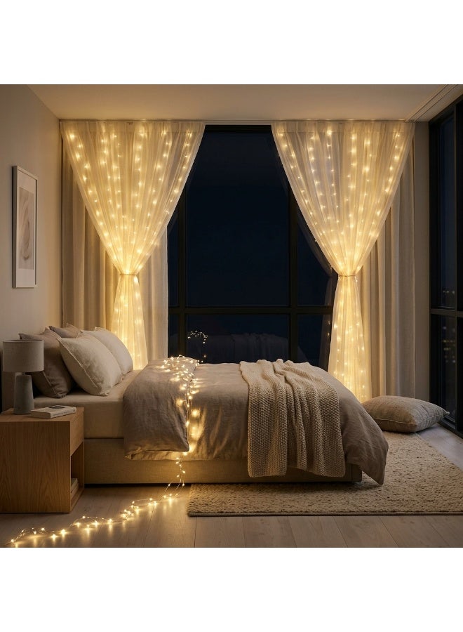 LED Curtain String Lights, Warm White Decorative Fairy Lights for Windows and Walls - Image 5