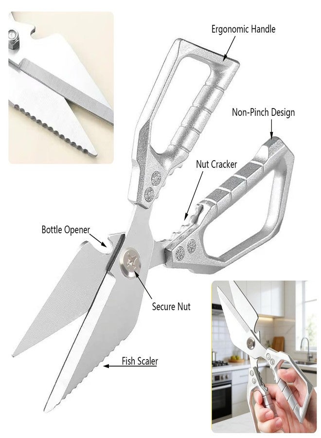 AzulySlec Heavy-Duty Multi-Functional Kitchen Food Scissors,Stainless Steel Cooking Helper Shears,Fits Various Ingredients,Dishwasher Safe,Ideal for Cooking - Image 3