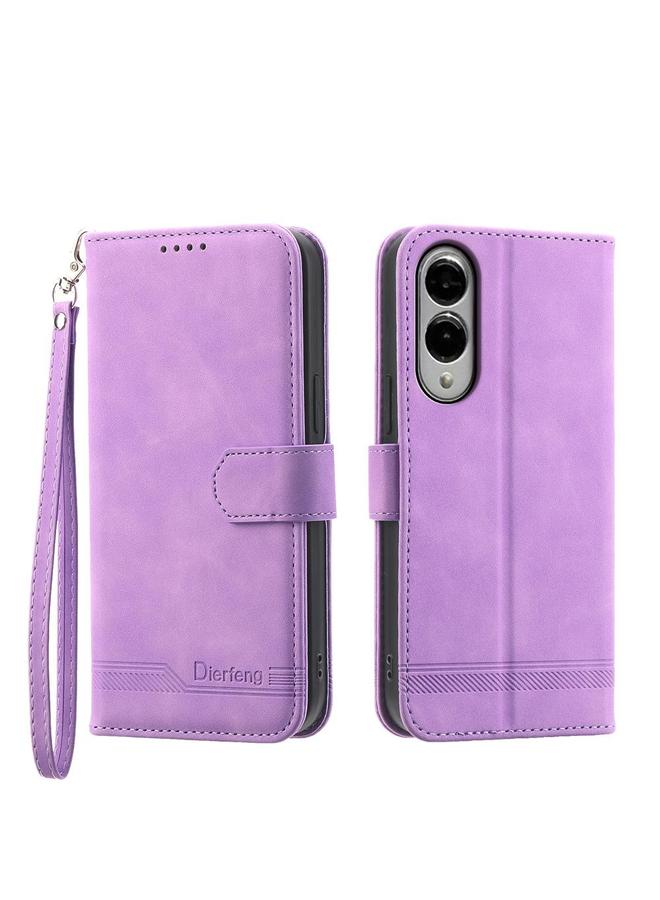 اس-توب جراب لهاتف Samsung Galaxy S25 Edge 5G Dierfeng Dream Line TPU جراب هاتف هجين من جلد البولي يوريثان - Image 1