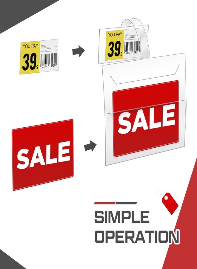 Gilprop 50 Pcs Wobbler Shelf Label Holder Shelf Edge Price Channel Sign Holder Price Tag Holder PVC Shelf Talker Sign Holder 3.5" x 5" Signs and 3" x 1.25" Price Tags for Store Retailing Display - Image 3