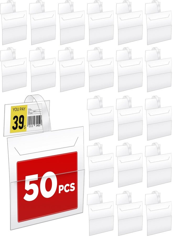 Gilprop 50 Pcs Wobbler Shelf Label Holder Shelf Edge Price Channel Sign Holder Price Tag Holder PVC Shelf Talker Sign Holder 3.5" x 5" Signs and 3" x 1.25" Price Tags for Store Retailing Display - Image 1