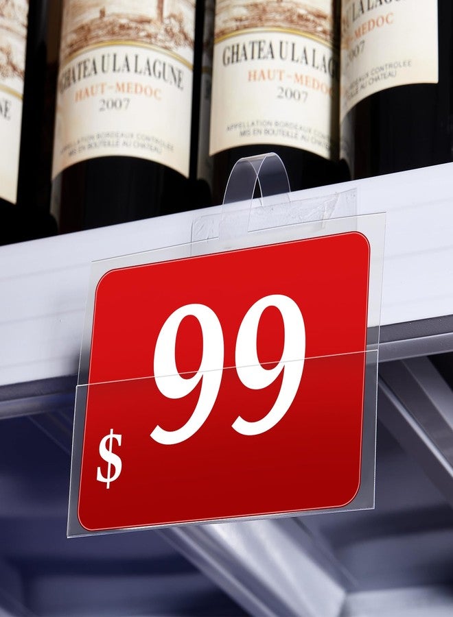 Gilprop 50 Pcs Wobbler Shelf Label Holder Shelf Edge Price Channel Sign Holder Price Tag Holder PVC Shelf Talker Sign Holder 3.5" x 5" Signs and 3" x 1.25" Price Tags for Store Retailing Display - Image 5