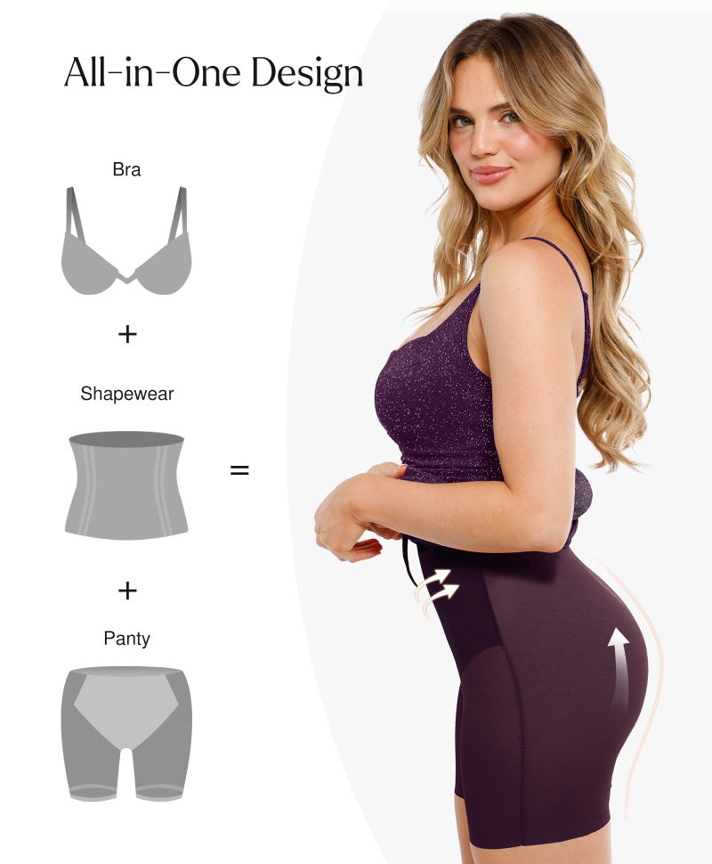 Popilush Sparkly Formal Dresses for Women Shapewear Cocktail Wedding Guest Dress Fall Square Neck Ruched Midi Dress Side Slit Purple - Image 4
