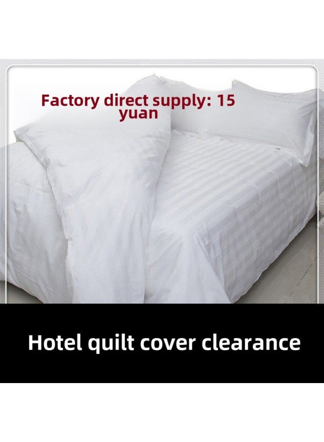 Generic Hotel Hotel Hospital Homestay Cloth Bedding Quilt Cover Satin Quilt Cover Bed Sheet Encryption White Special Pillowcase-Color:Workshop Civilian-Specifications:1.2x 2.0m Bed Single - Image 3
