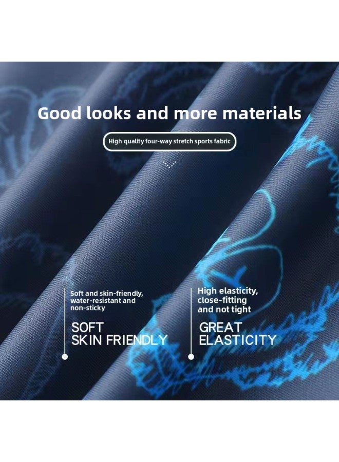 إسكدنيا شورت سباحة رجالي مضاد للإحراج، ملابس سباحة سريعة الجفاف، ملابس سباحة فضفاضة، أزياء رجالية، معدات سباحة، بدلة للأولاد - اللون: 21271 أزرق - مقاس القطة: XL (يوصى بها 55.00 كجم - 67.50 كجم - Image 4