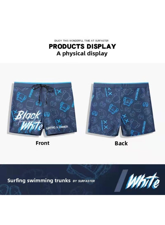 إسكدنيا شورت سباحة رجالي مضاد للإحراج، ملابس سباحة سريعة الجفاف، ملابس سباحة فضفاضة، أزياء رجالية، معدات سباحة، بدلة للأولاد - اللون: 21271 أزرق - مقاس القطة: XL (يوصى بها 55.00 كجم - 67.50 كجم - Image 3