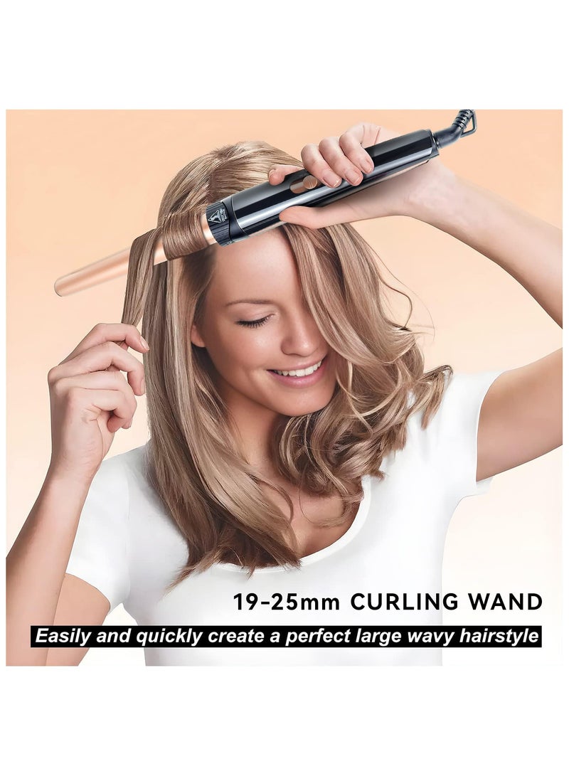 PANDA JOJO Tapered Curling Curler, Ceramic Hair Wand Curling Iron 19-25mm Beachy Waves, Hair Curler with LCD Display | Glove Include - Image 3