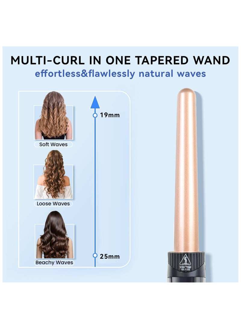 PANDA JOJO Tapered Curling Curler, Ceramic Hair Wand Curling Iron 19-25mm Beachy Waves, Hair Curler with LCD Display | Glove Include - Image 4