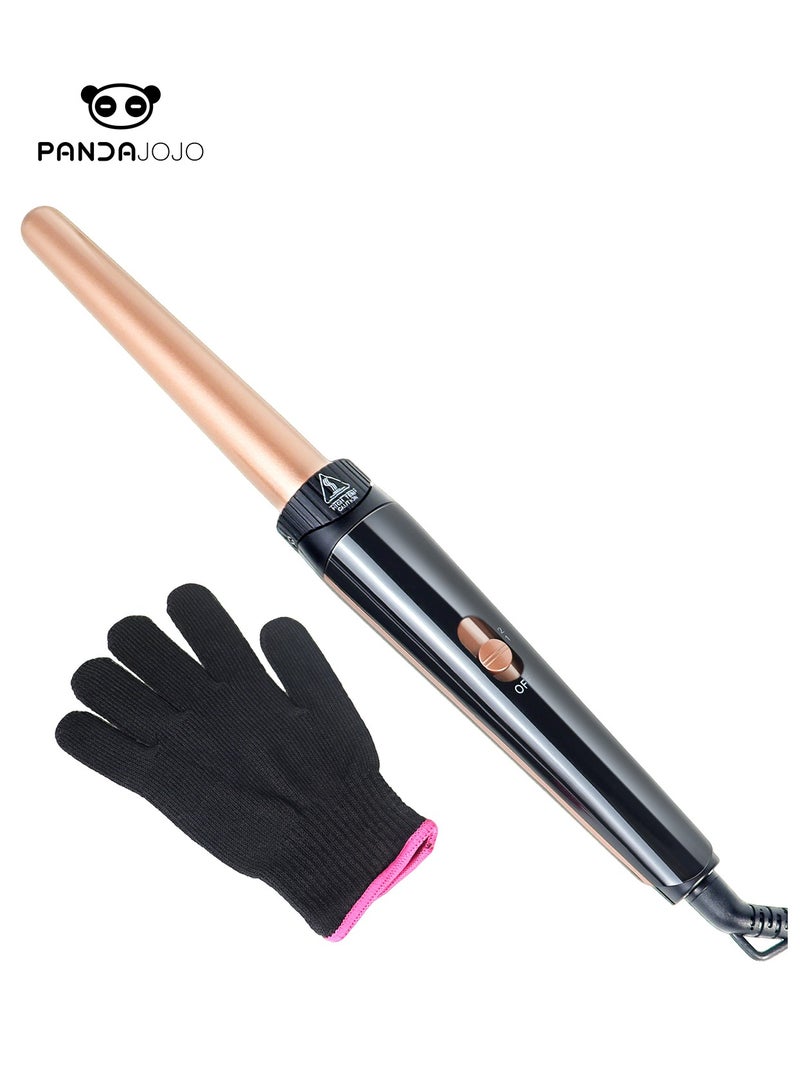 PANDA JOJO Tapered Curling Curler, Ceramic Hair Wand Curling Iron 19-25mm Beachy Waves, Hair Curler with LCD Display | Glove Include - Image 1