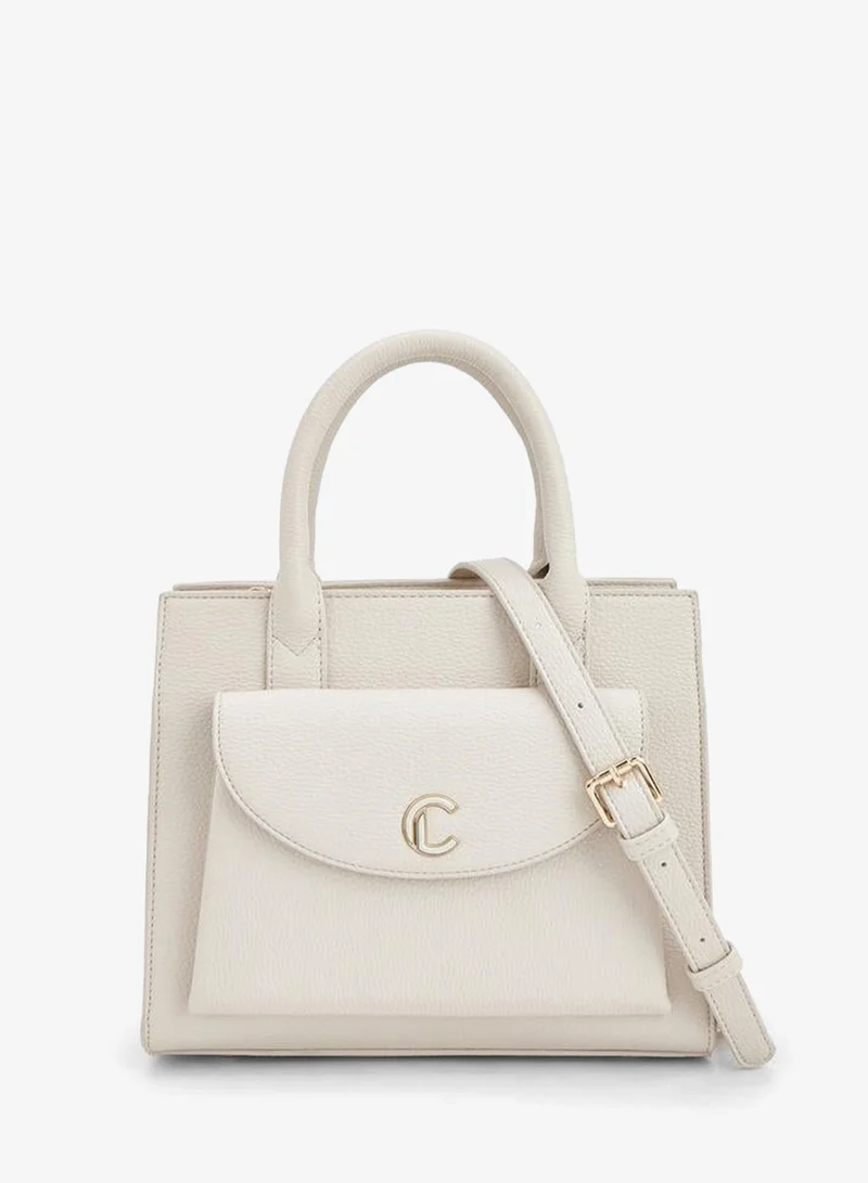 Textured Tote Bag With Double Handle