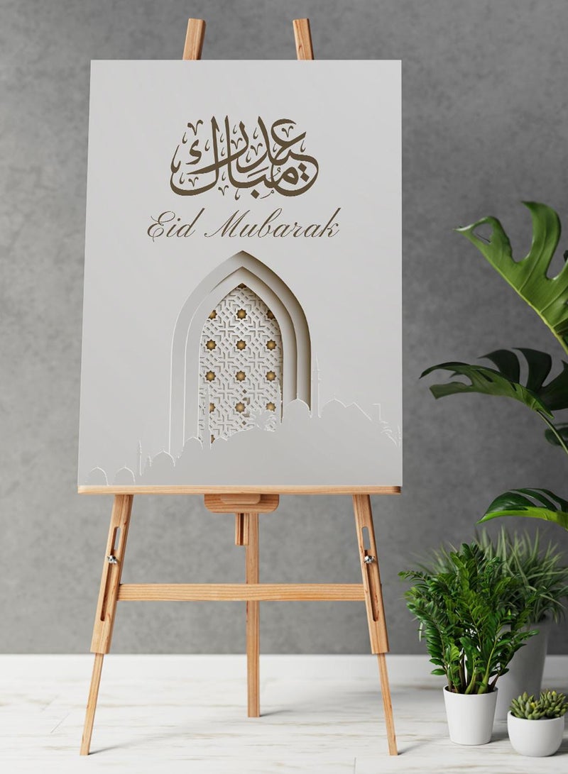 LOWHA Canvas Wall Art Stretched Over Wooden Frame with Eid Mubarak Painting  - Image 2