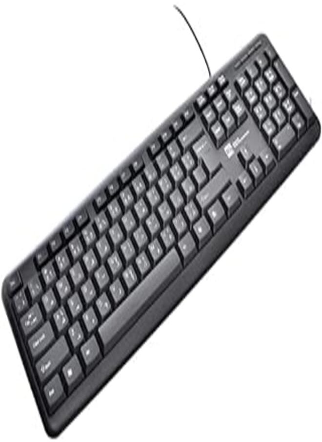 Generic - R8 1901 Plastic Large Keyboard Waterproof With Mouse And USB Cable For Office Set Of 2 Pieces - Black - Image 1