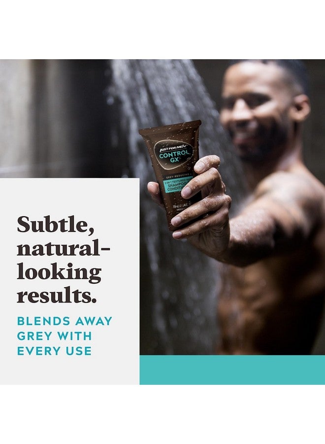 جست فور من شامبو Just for Men Control GX Grey Reducing للشعر الخشن، لون شعر تدريجي للرجال، 4 أونصة سائلة (عبوة من قطعة واحدة) - Image 4
