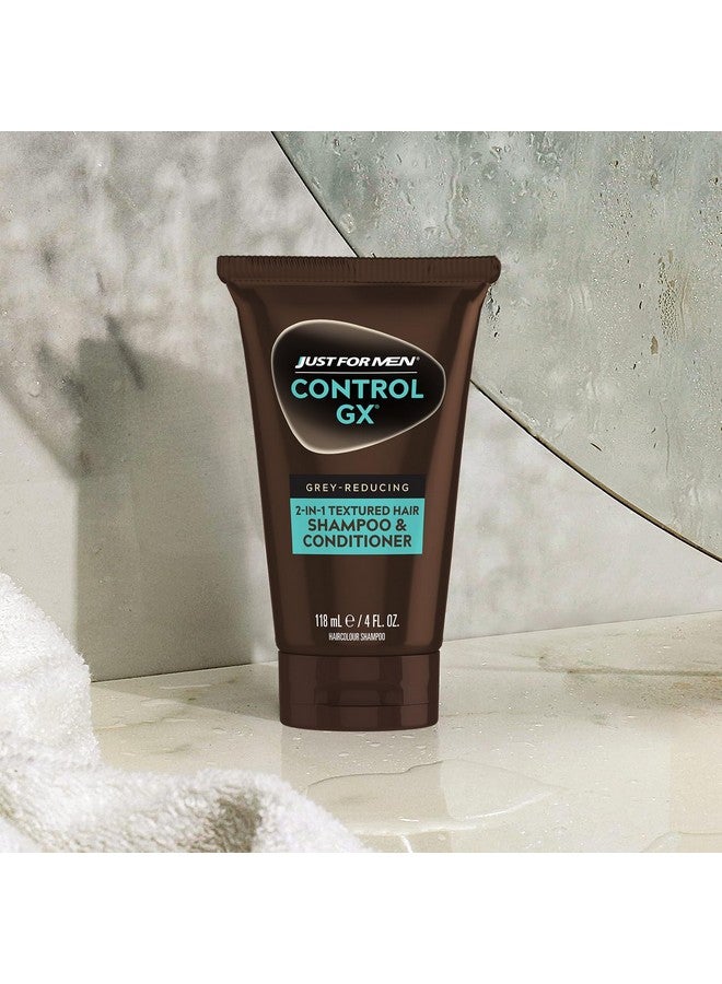 جست فور من شامبو Just for Men Control GX Grey Reducing للشعر الخشن، لون شعر تدريجي للرجال، 4 أونصة سائلة (عبوة من قطعة واحدة) - Image 3