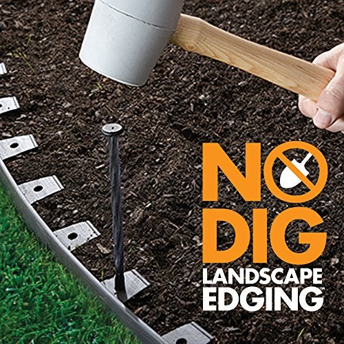 EasyFlex No-Dig Landscape Edging with Anchoring Spikes, 1.5 in. Tall Straight Top Plastic Garden Border, 40 Foot Kit, Black - Image 3