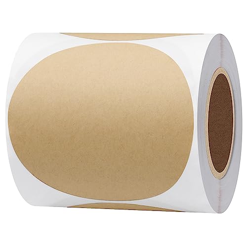 Hybsk Round Color Coding Circle Dots Labels Warehouse Inventory Organizer Stickers (3 inch, Kraft) - Image 1