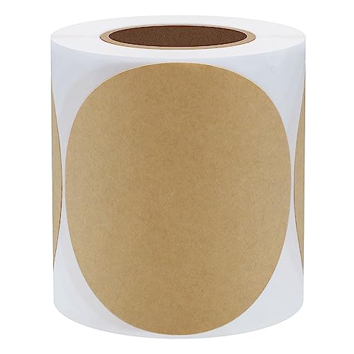 Hybsk Round Color Coding Circle Dots Labels Warehouse Inventory Organizer Stickers (3 inch, Kraft) - Image 3