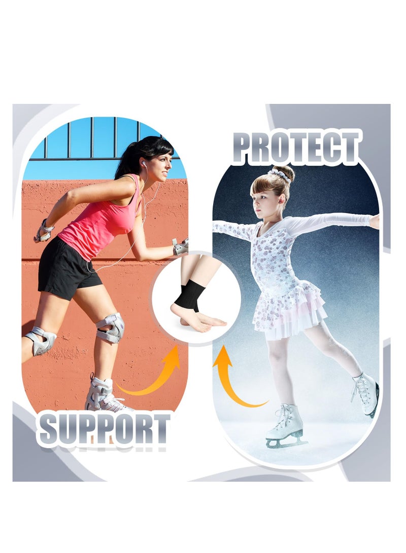 Padded Ankle Gel Sleeves 1 Pair Compression Socks for Skateboarding Skiing and Figure Skating Ankle Support Black - Image 4