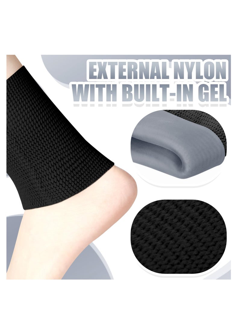 Padded Ankle Gel Sleeves 1 Pair Compression Socks for Skateboarding Skiing and Figure Skating Ankle Support Black - Image 2